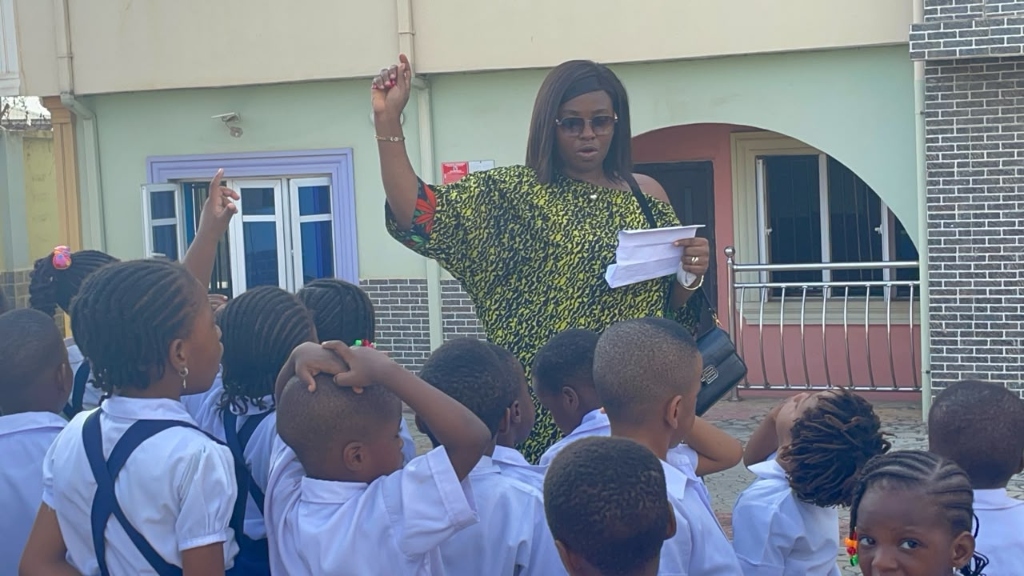 Children participating in environmental education